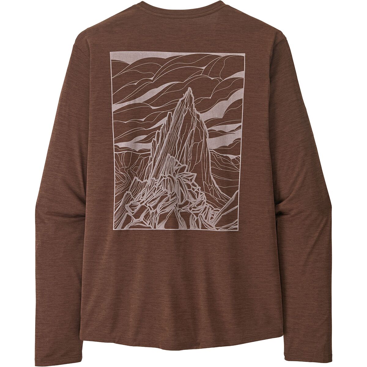 Image of Patagonia Capilene Cool Cloud Crag Long-Sleeve Daily Shirt - Men's Berm Brown/Light Berm Brown X-Dye, S