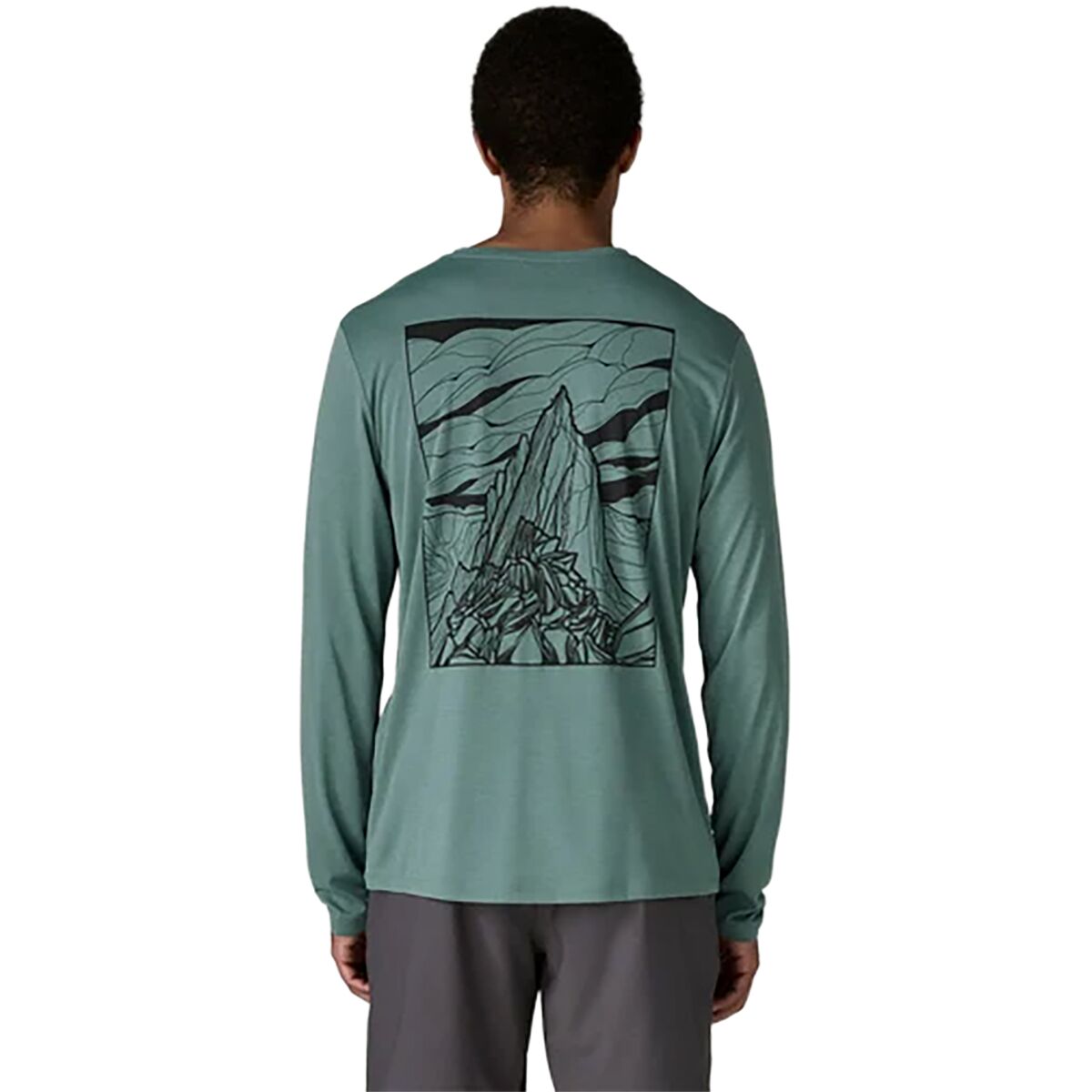 Image of Patagonia Capilene Cool Cloud Crag Long-Sleeve Daily Shirt - Men's Blue Sage/Light Blue Sage X-Dye, S