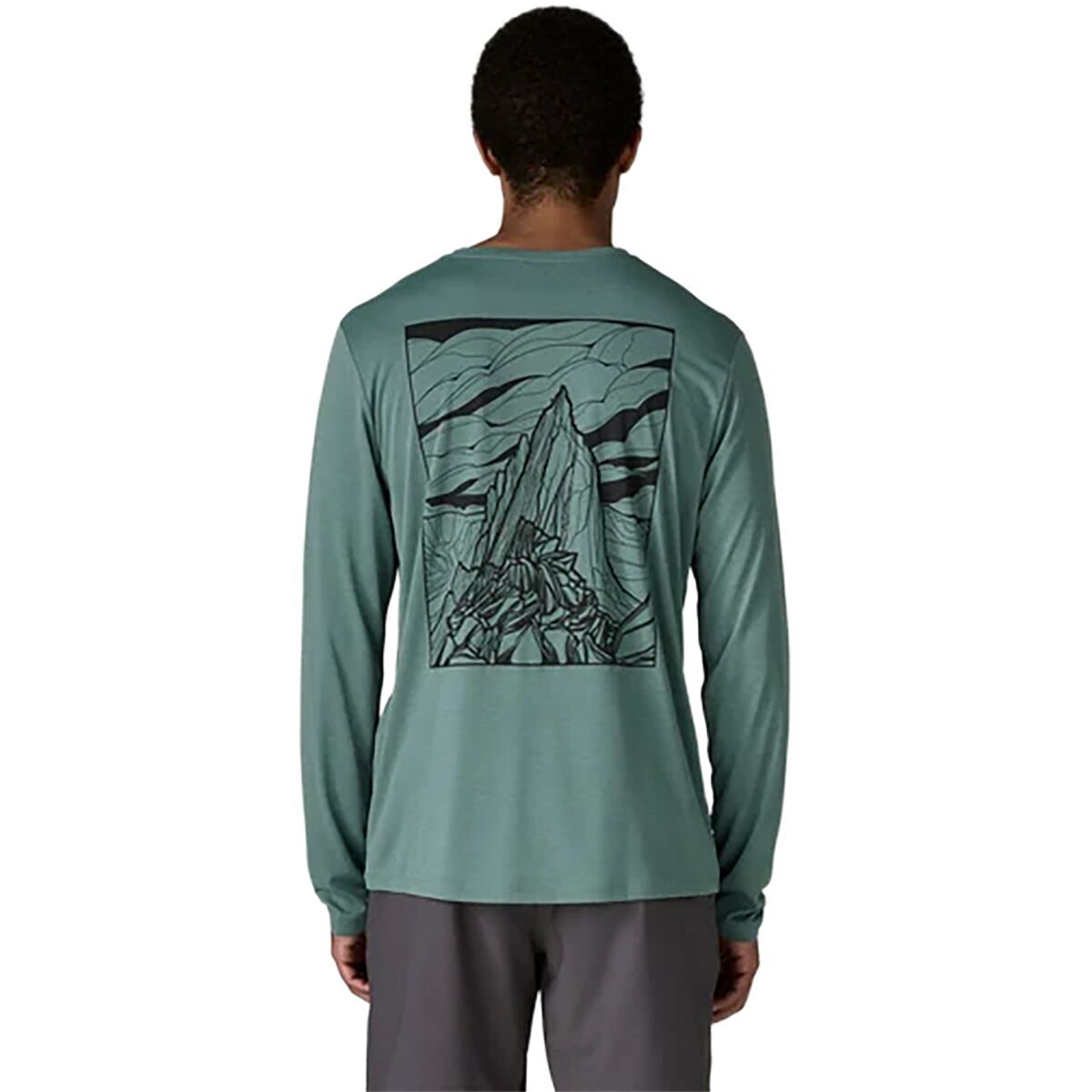 Image of Patagonia Capilene Cool Cloud Crag Long-Sleeve Daily Shirt - Men's Blue Sage/Light Blue Sage X-Dye, S