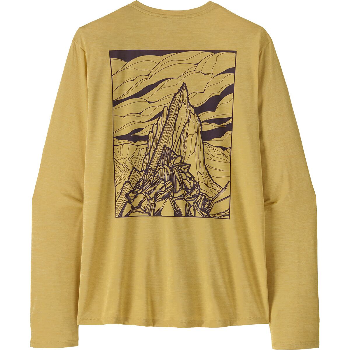 Image of Patagonia Capilene Cool Cloud Crag Long-Sleeve Daily Shirt - Men's Limestone Yellow, XL