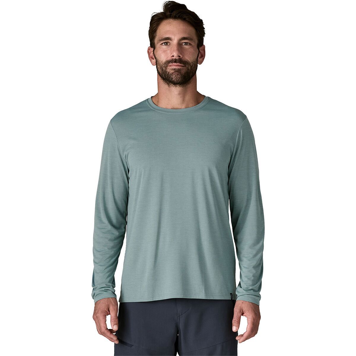 Image of Patagonia Capilene Cool Daily Long-Sleeve Shirt - Men's Blue Sage/Light Blue Sage X-Dye, M