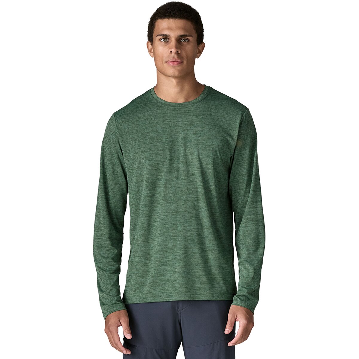 Image of Patagonia Capilene Cool Daily Long-Sleeve Shirt - Men's Canopy Green/Light Canopy Green X-Dye, L