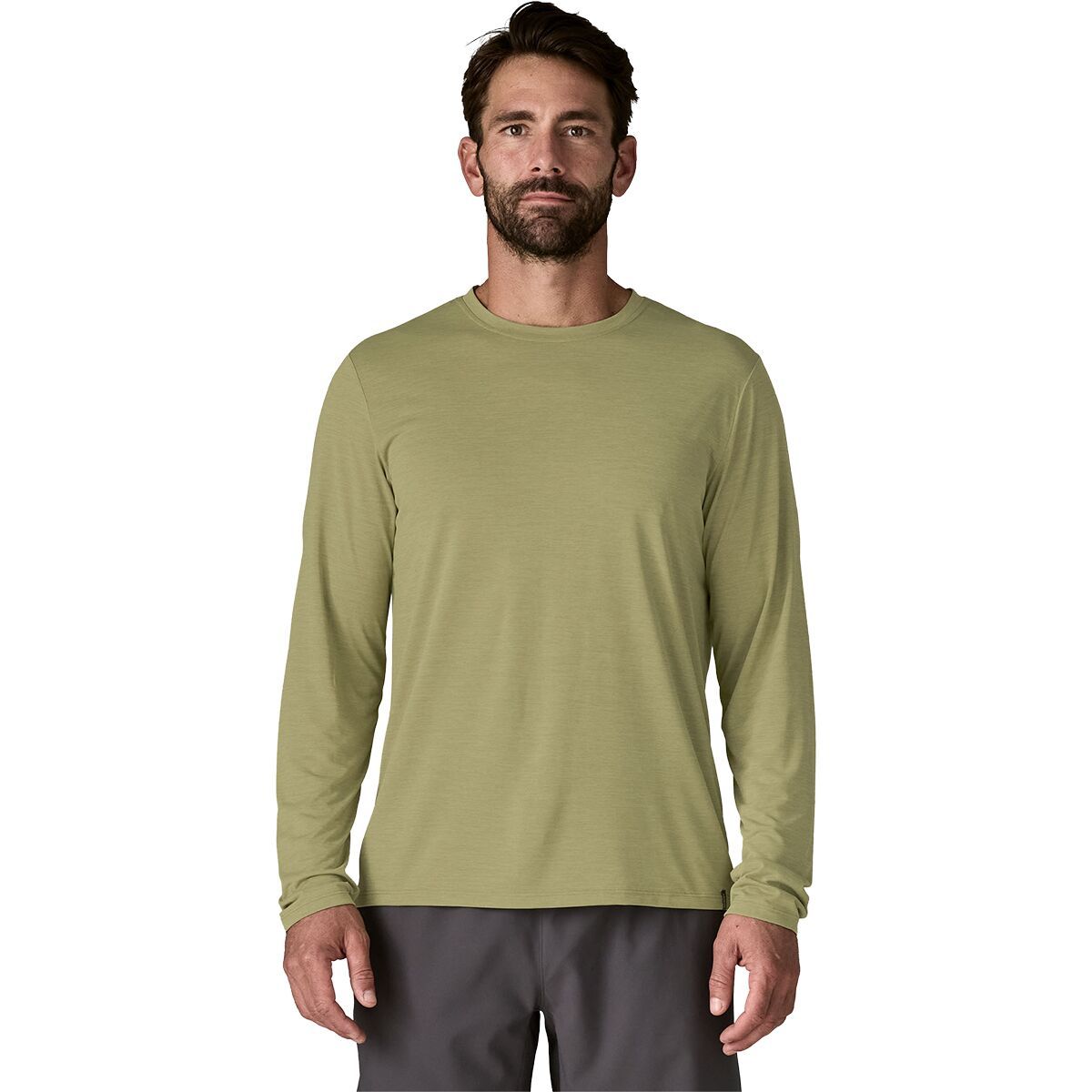 Image of Patagonia Capilene Cool Daily Long-Sleeve Shirt - Men's Gumtree Green/Light Gumtree Green X-Dye, L