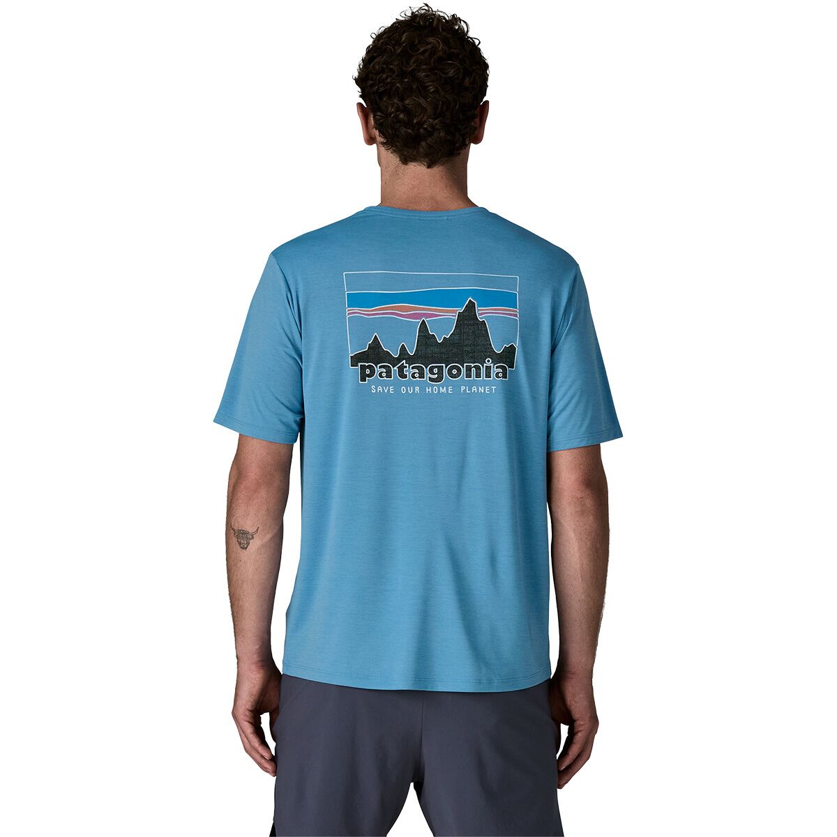 Image of Patagonia Capilene Cool '73 Skyline Daily Shirt - Men's Shore Blue/Light Shore Blue X-Dye, XL