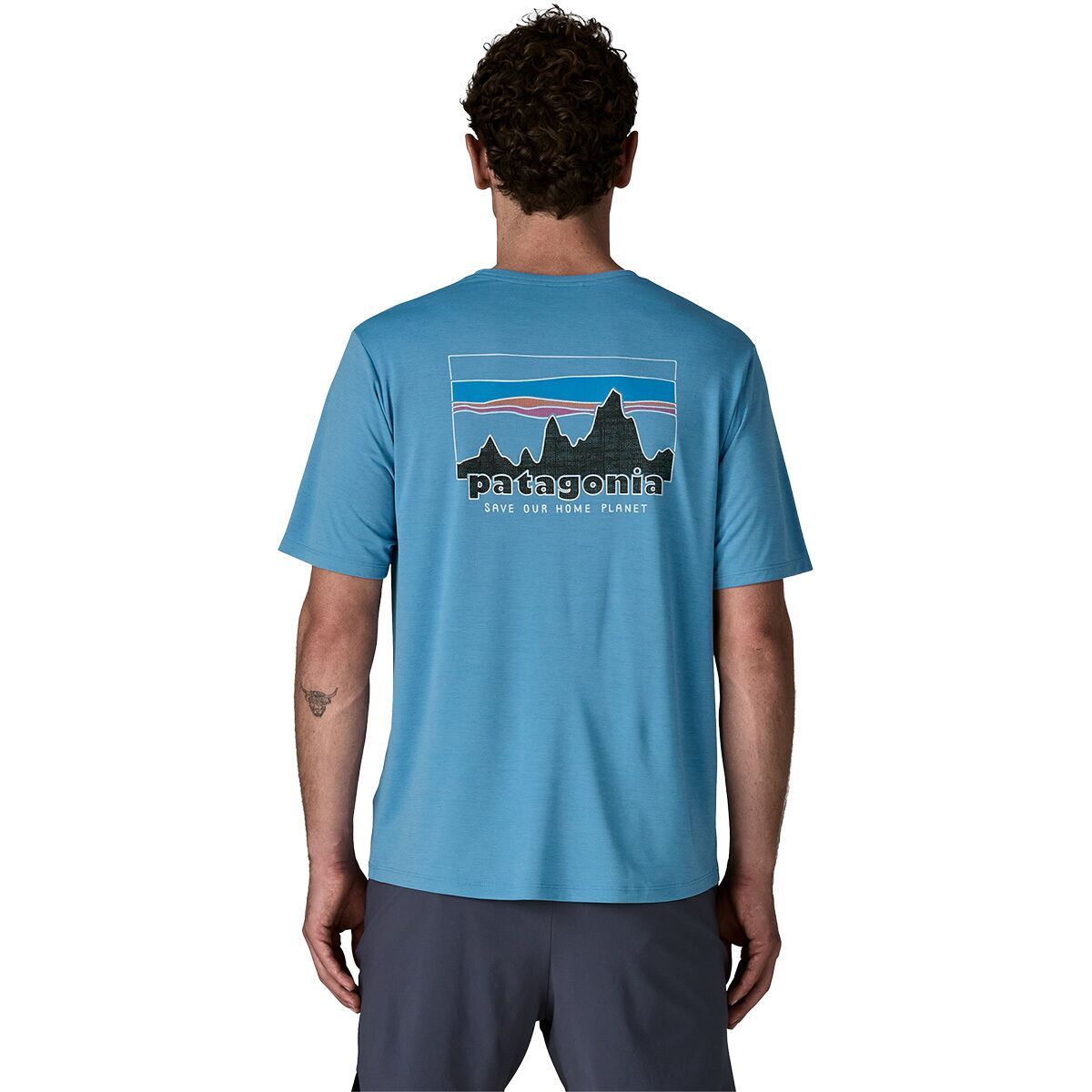 Image of Patagonia Capilene Cool '73 Skyline Daily Shirt - Men's Shore Blue/Light Shore Blue X-Dye, S