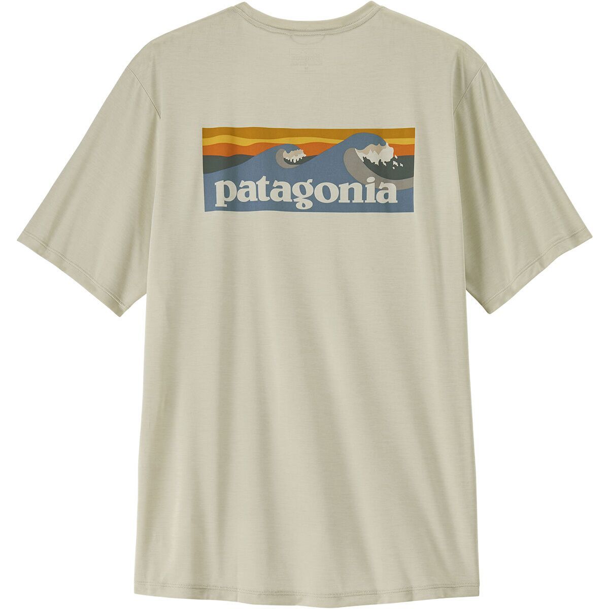 Image of Patagonia Cap Cool Daily Shirt - Boardshort Logo - Men's Dyno White, M