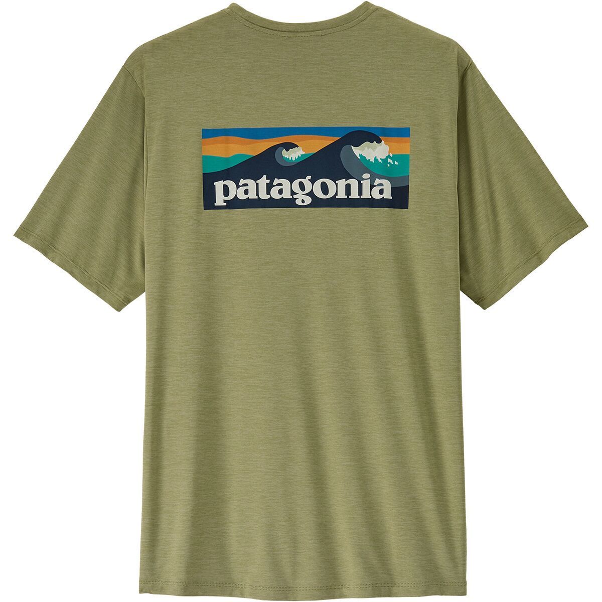 Image of Patagonia Capilene Cool Boardshort Logo Daily Shirt - Men's Gumtree Green/Light Gumtree Green X-Dye, L