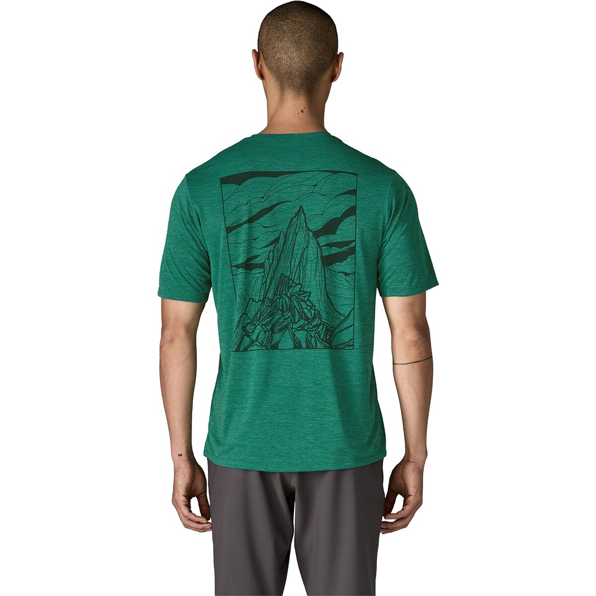 Image of Patagonia Capilene Cool Cloud Crag Daily Shirt - Men's Gem Green/Light Gem Green X-Dye, XL