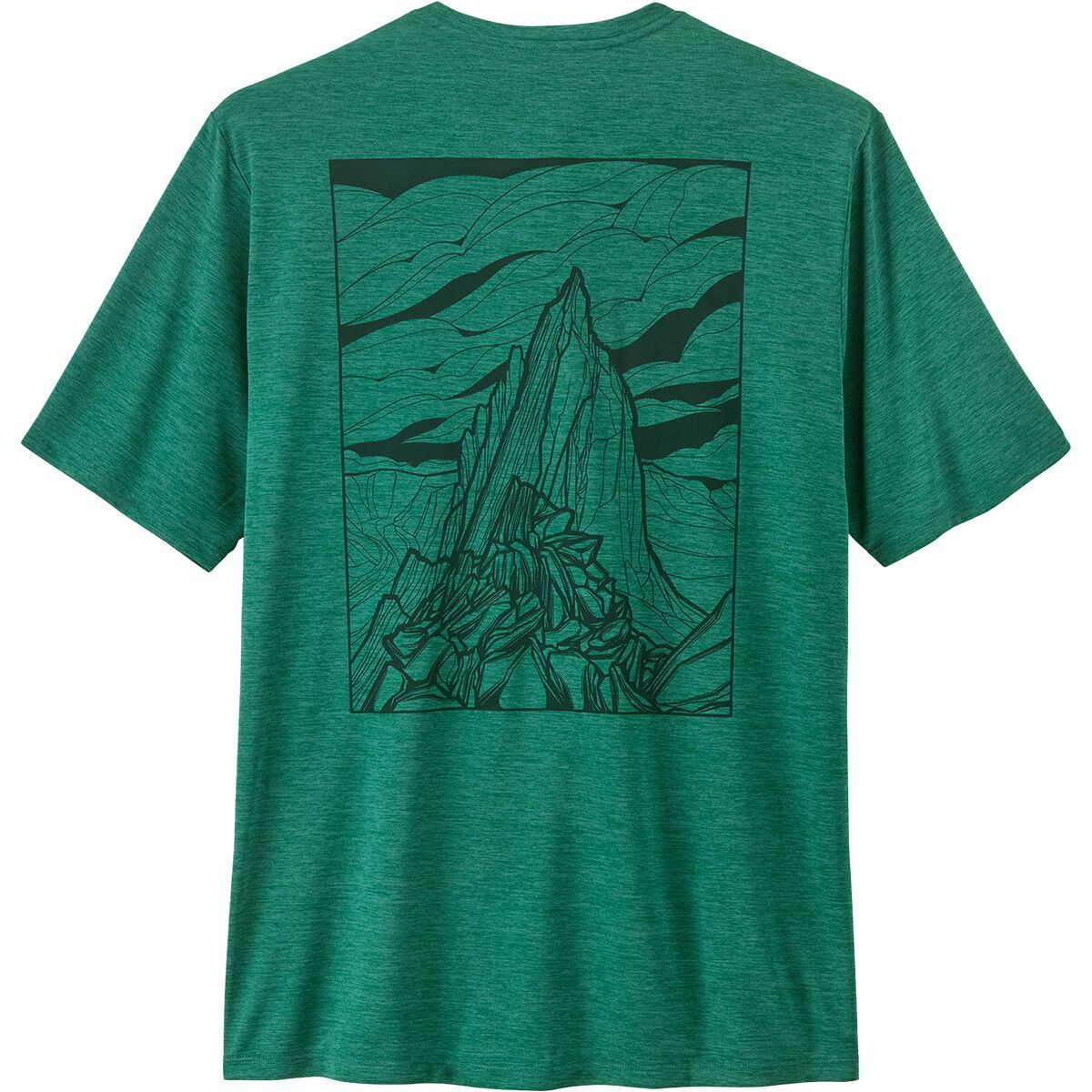Image of Patagonia Cap Cool Daily Shirt - Cloud Crag - Men's Gem Green/Light Gem Green X-Dye, L