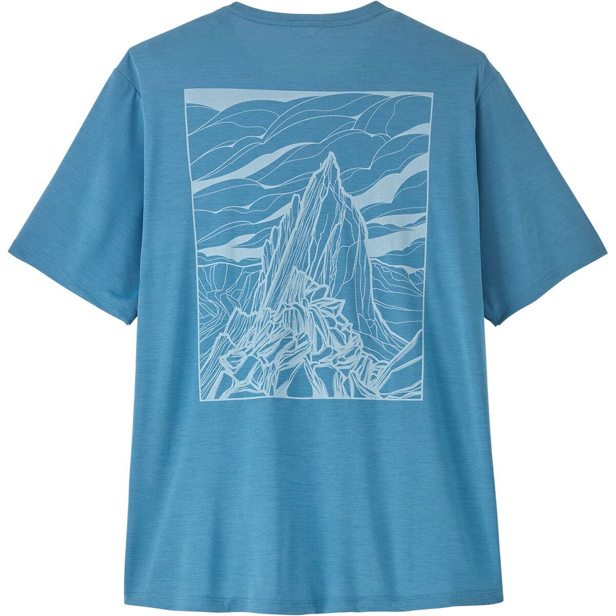 Image of Patagonia Cap Cool Daily Shirt - Cloud Crag - Men's Shore Blue/Light Shore Blue X-Dye, L