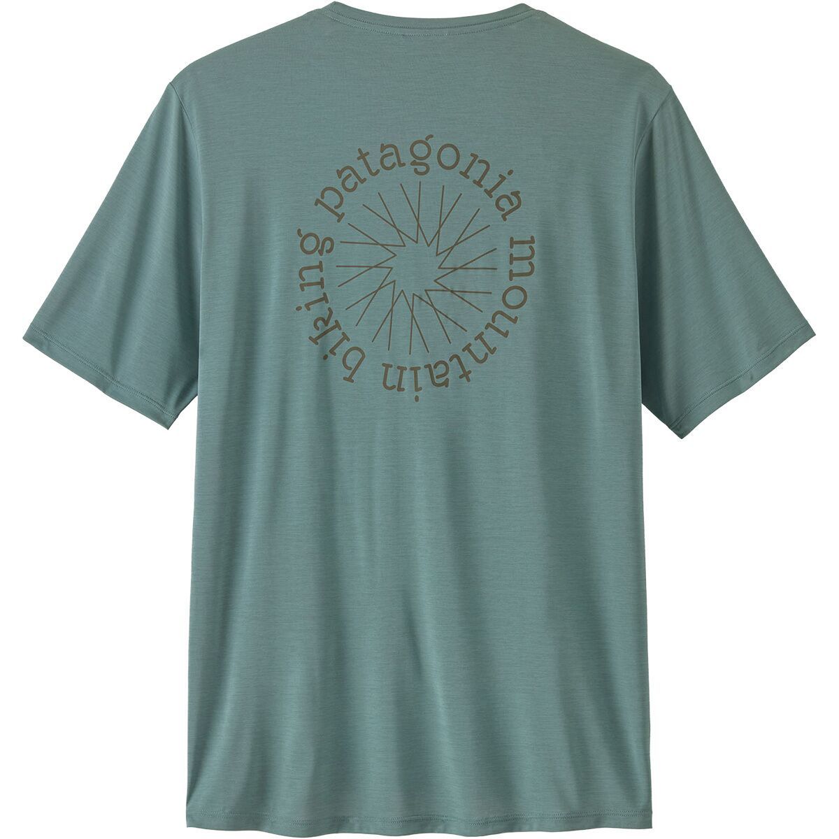 Image of Patagonia Capilene Cool Daily Spoke Stencil Shirt - Men's Blue Sage/Light Blue Sage X-Dye, S