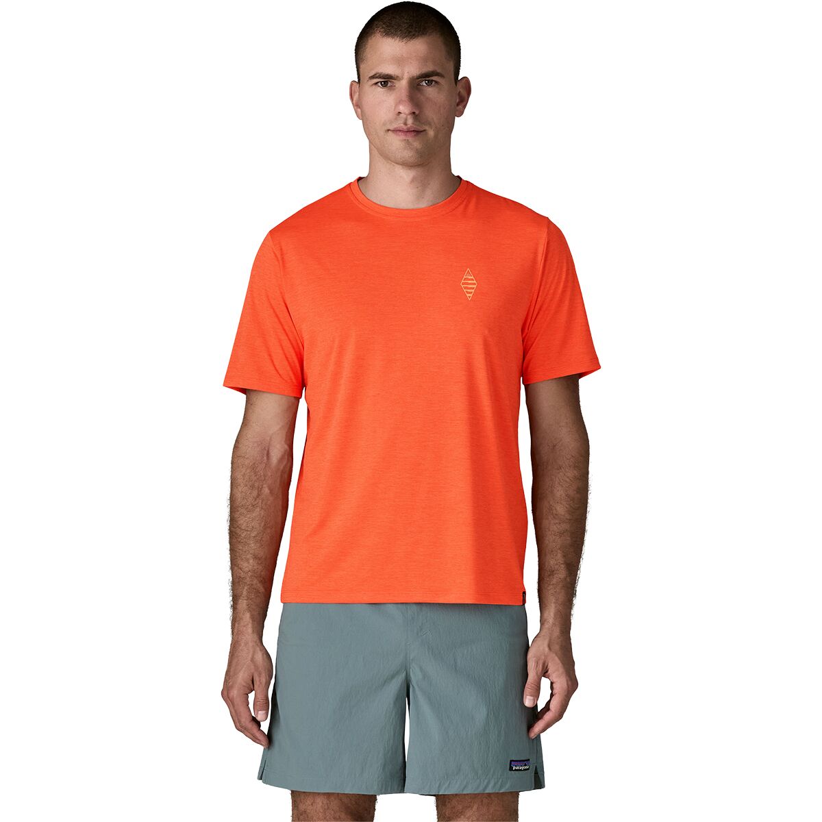 Image of Patagonia Capilene Cool Water People Sets Daily Shirt - Men's Orange Peel/Light Orange Peel X-Dye, L