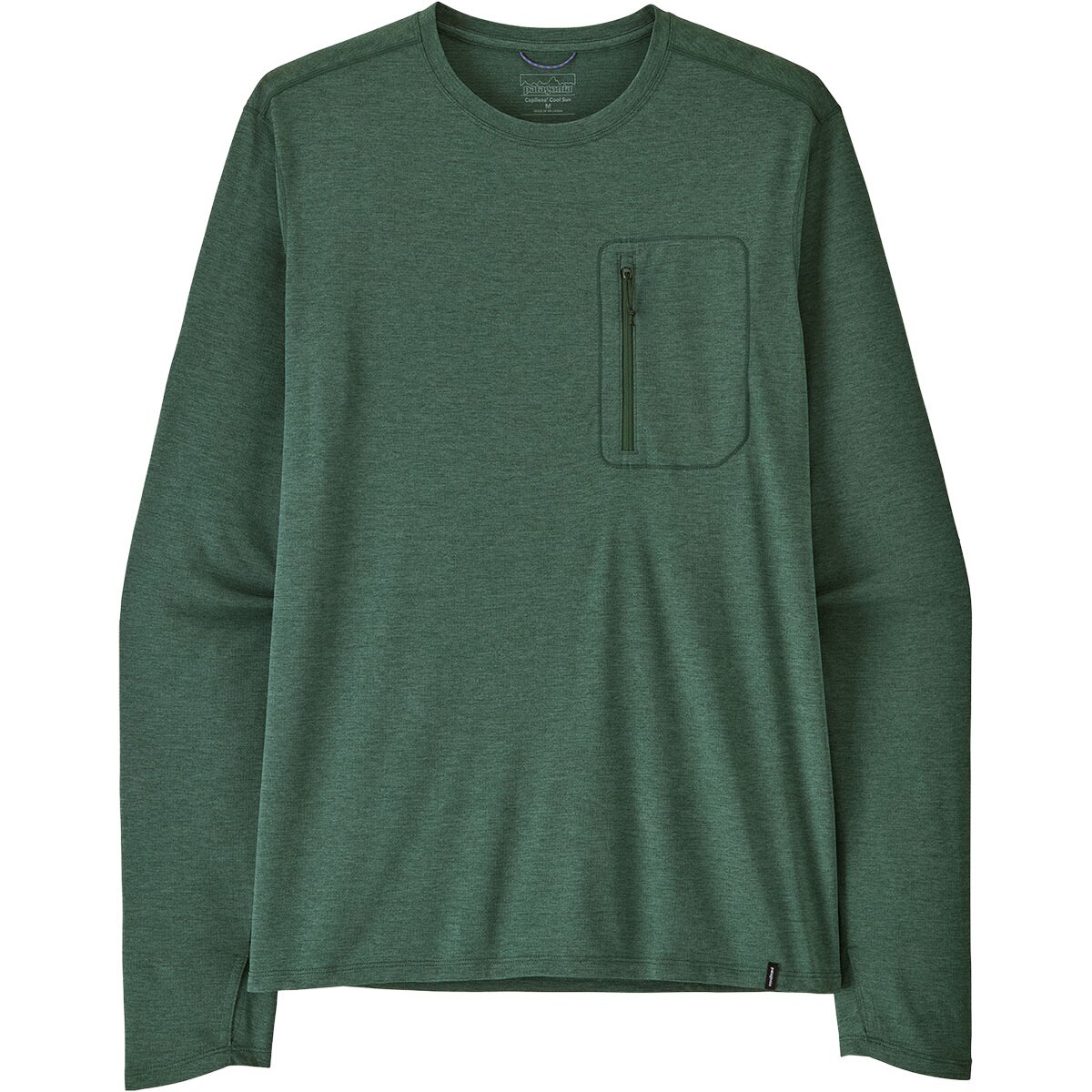 Image of Patagonia Capilene Cool Long-Sleeve Sun Shirt - Men's Canopy Green/Light Canopy Green X-Dye, XXL