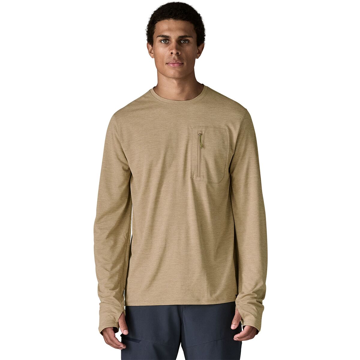Image of Patagonia Capilene Cool Long-Sleeve Sun Shirt - Men's Seabird Grey/Light Seabird Grey X-Dye, L
