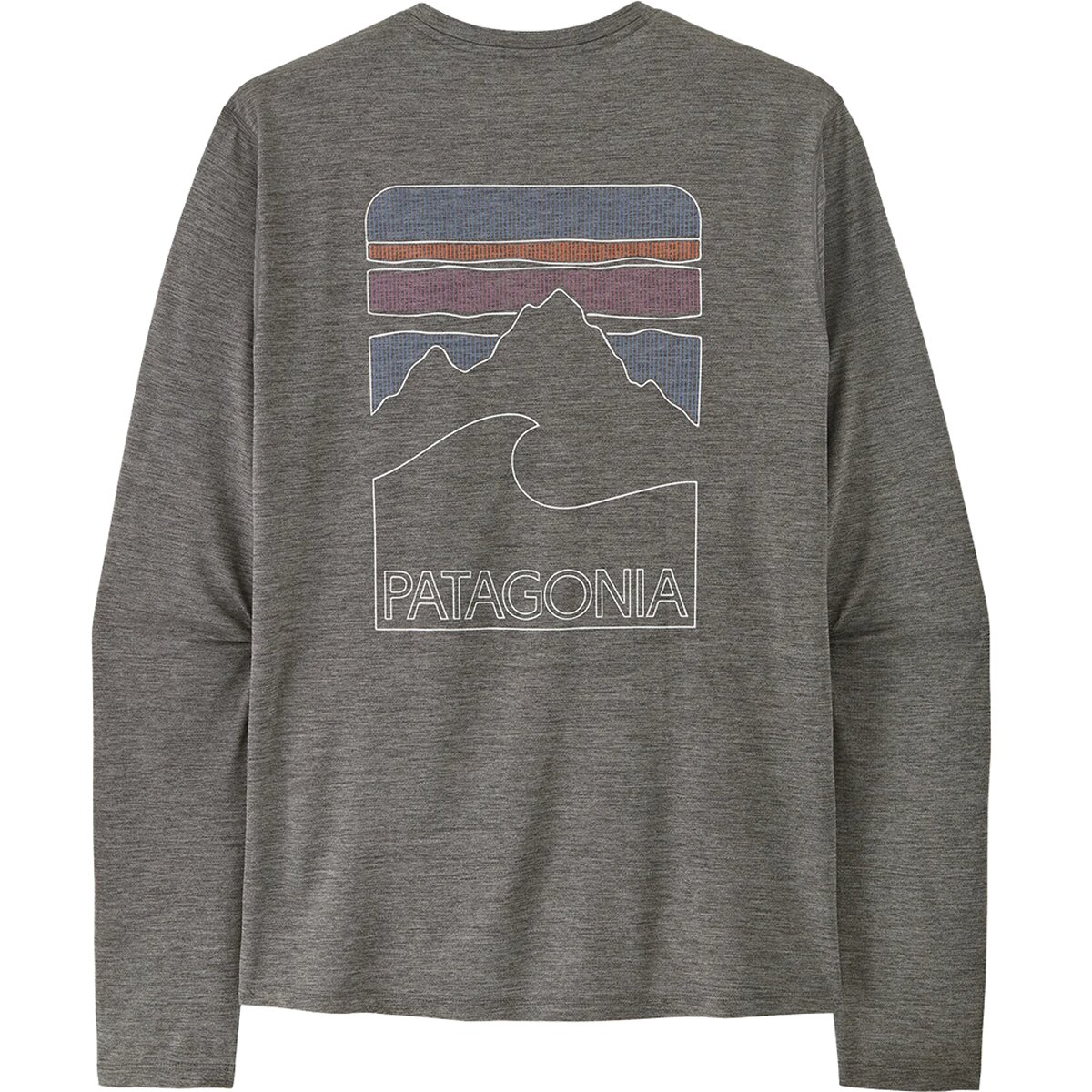 Image of Patagonia Capilene Cool Peak Visions Long-Sleeve Sun Shirt - Men's Forge Grey/Noble Grey X-Dye, XL