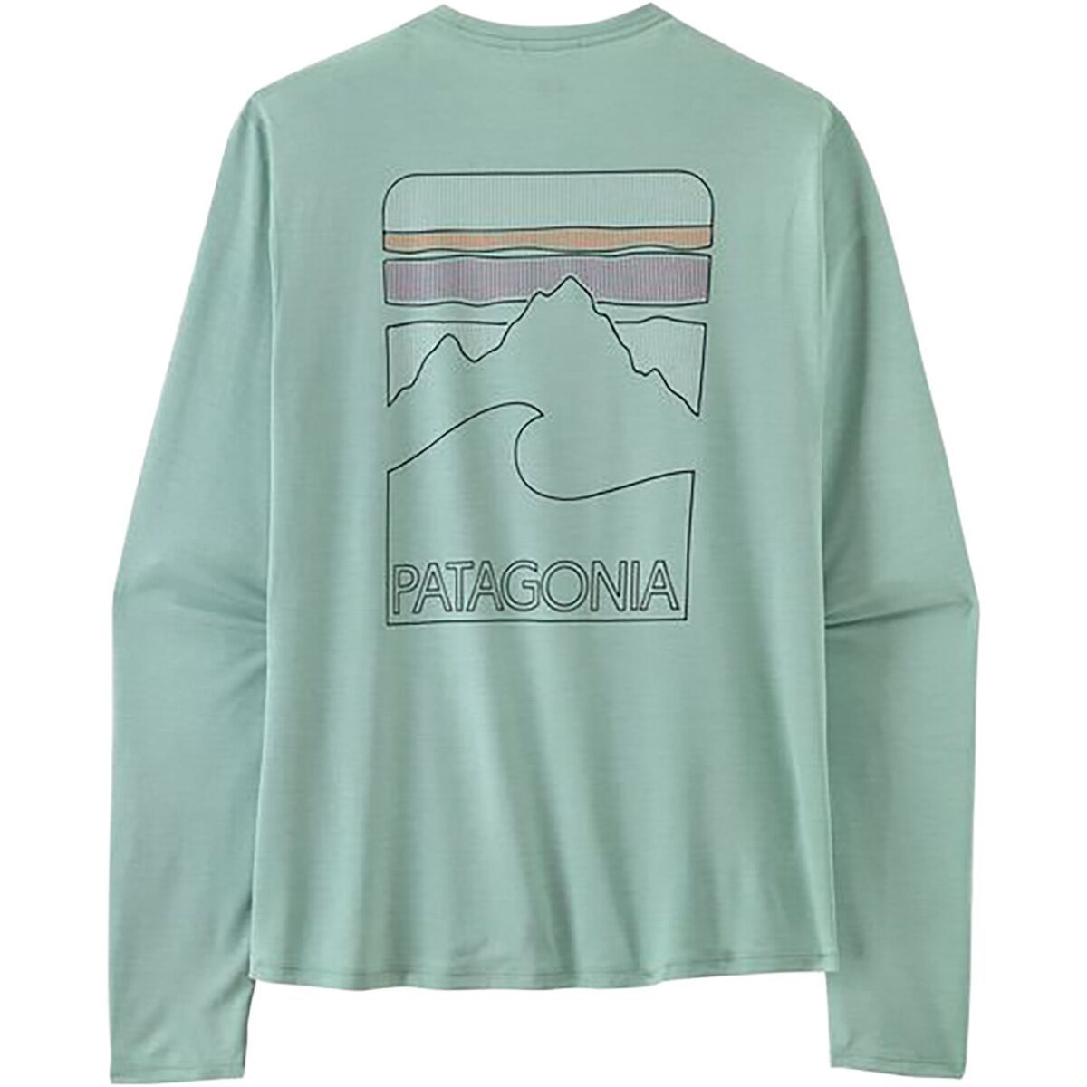 Image of Patagonia Cap Cool Long-Sleeve Sun Shirt - Peak Visions - Men's Thermal Blue/Thin Ice X-Dye, S