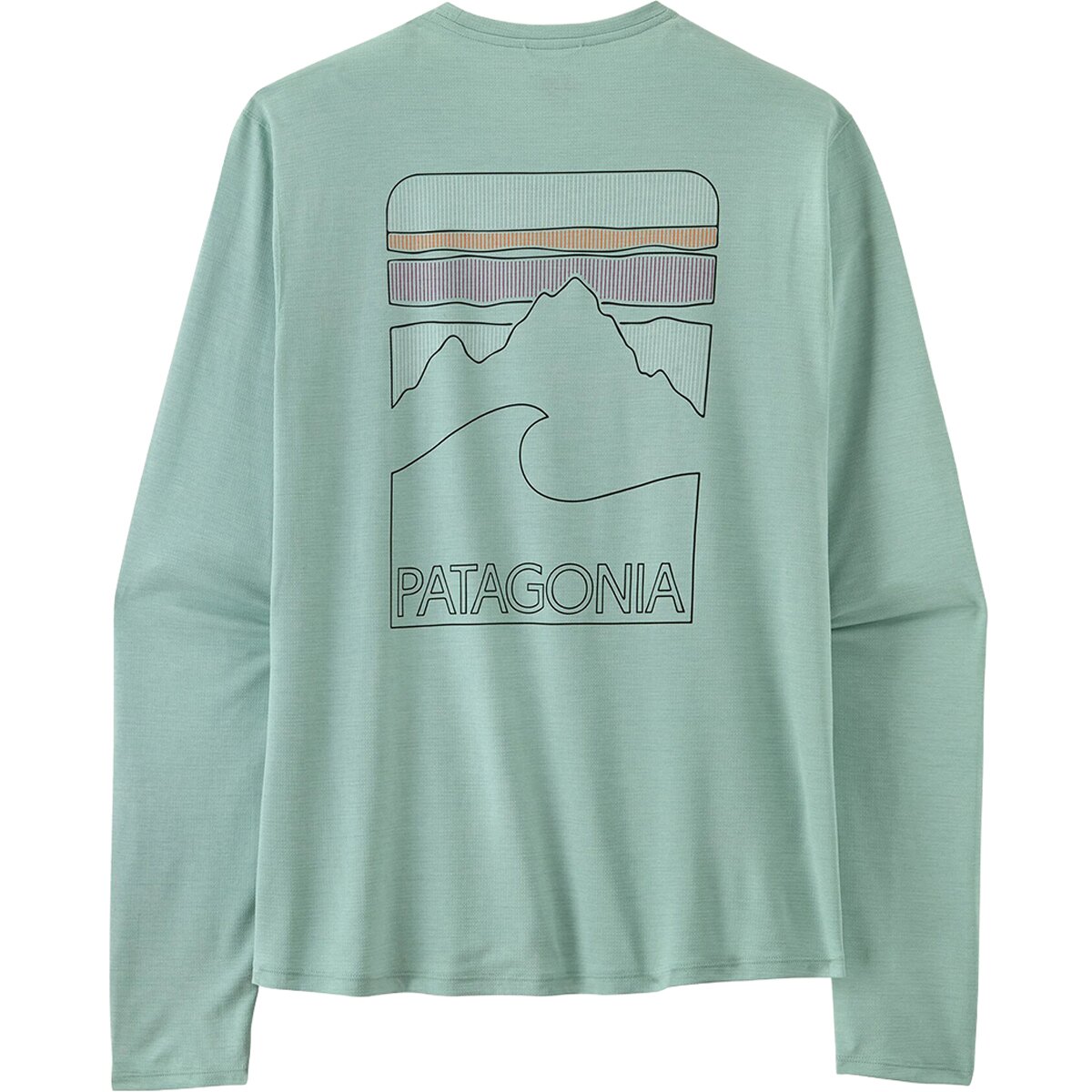 Image of Patagonia Capilene Cool Peak Visions Long-Sleeve Sun Shirt - Men's Thermal Blue/Thin Ice X-Dye, M