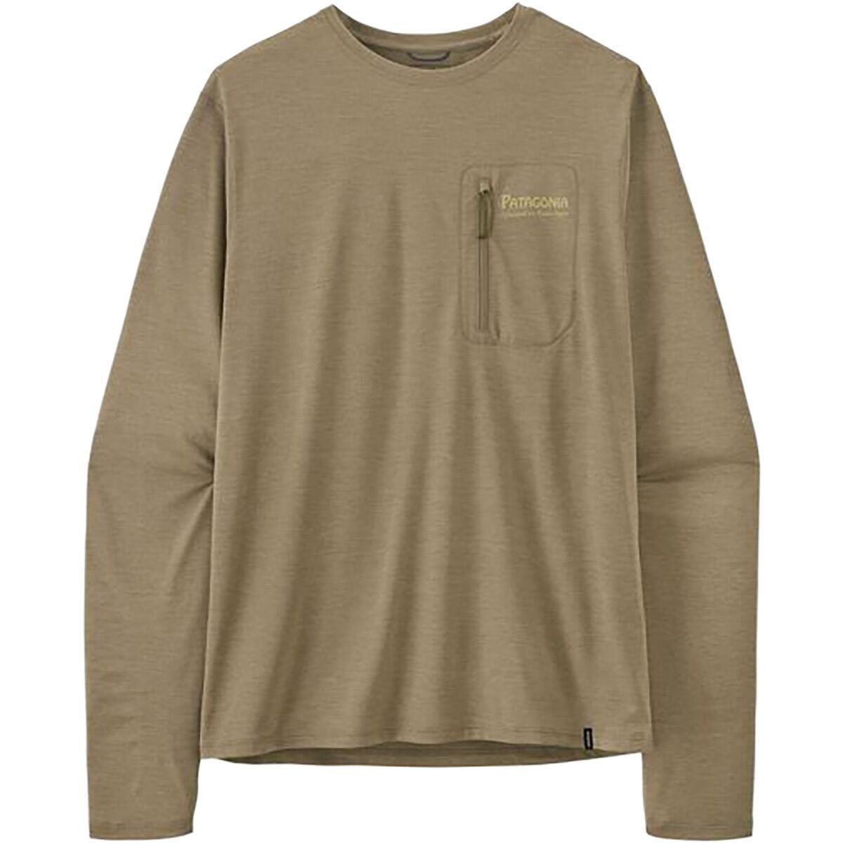 Image of Patagonia Cap Cool Long-Sleeve Sun Shirt - Water People Banner - Men's Seabird Grey/Light Seabird Grey X-Dye, L