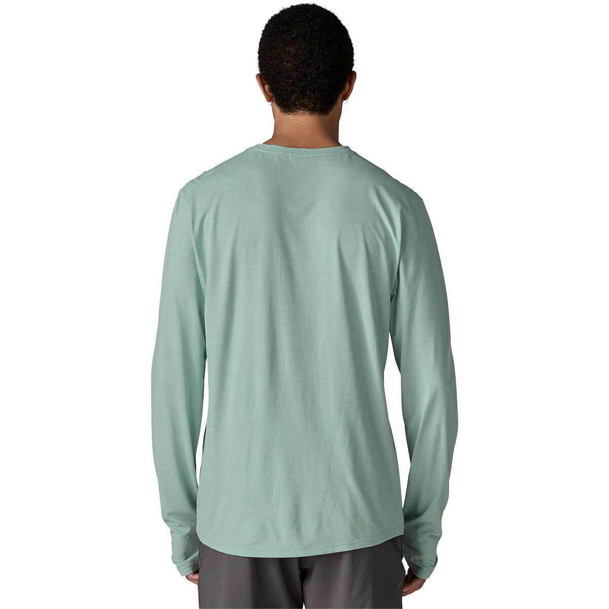 Image of Patagonia Cap Cool Long-Sleeve Sun Shirt - Water People Banner - Men's Thermal Blue/Thin Ice X-Dye, L