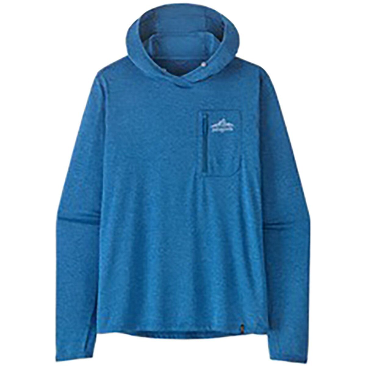 Image of Patagonia Capilene Cool Cloud Crag Crest Sun Hoodie - Men's Aquatic Blue/Light Aquatic Blue X-Dye, M