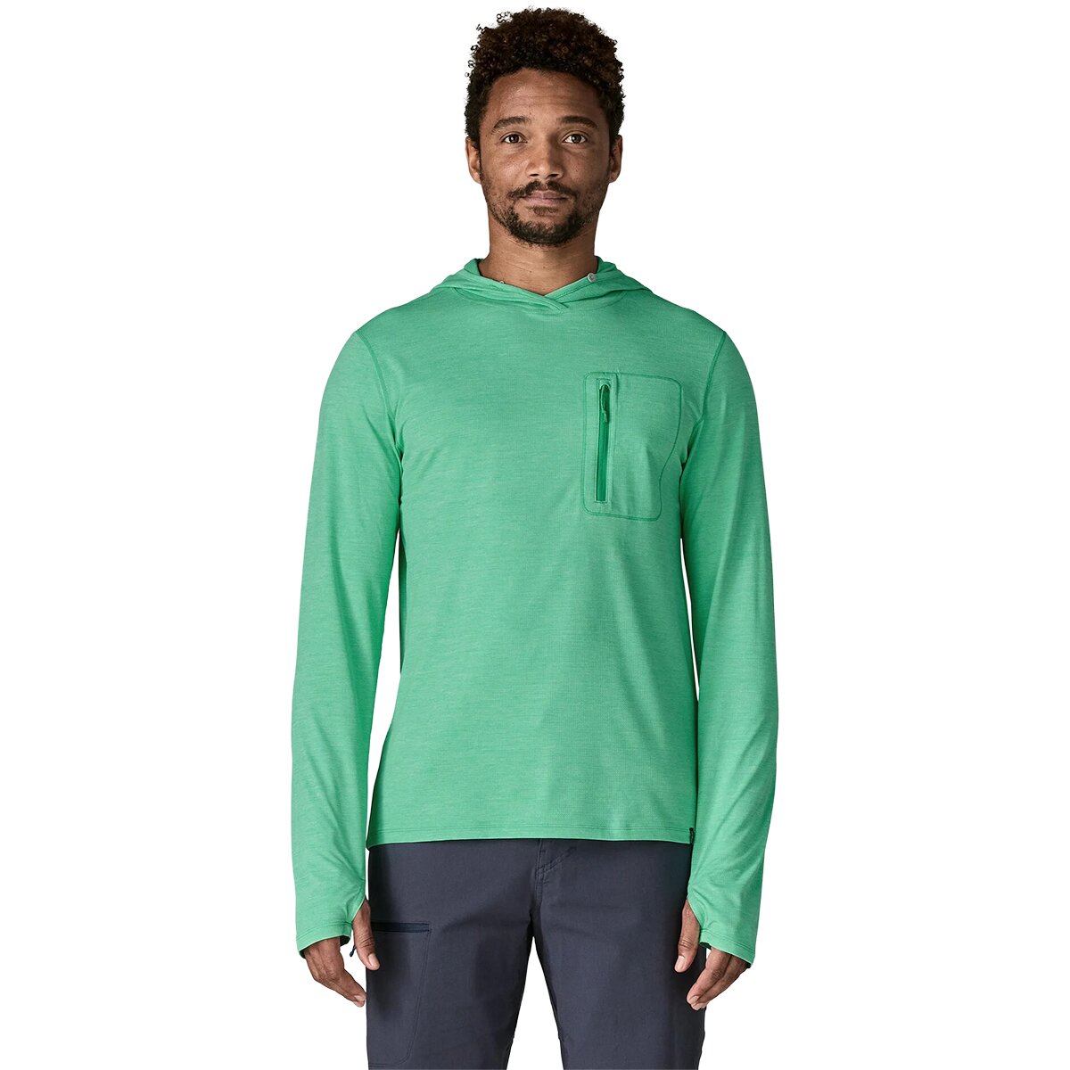 Image of Patagonia Capilene Cool Sun Hoodie - Men's Aqua Stone/Early Teal X-Dye, S