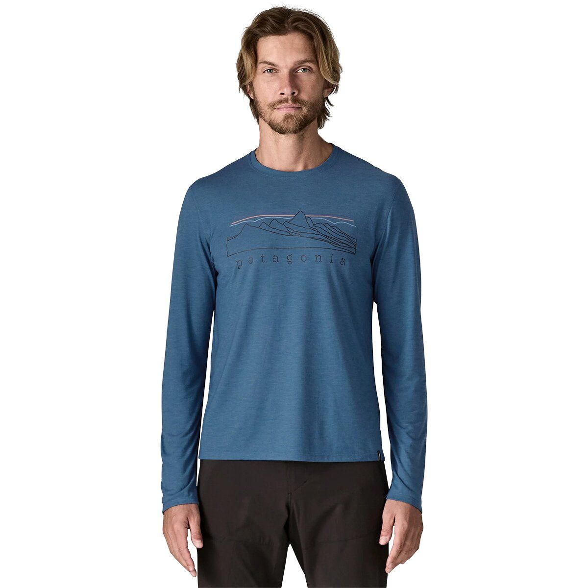 Image of Patagonia Capilene Cool Stratapeaks Long-Sleeve Trail Shirt - Men's Aquatic Blue, L