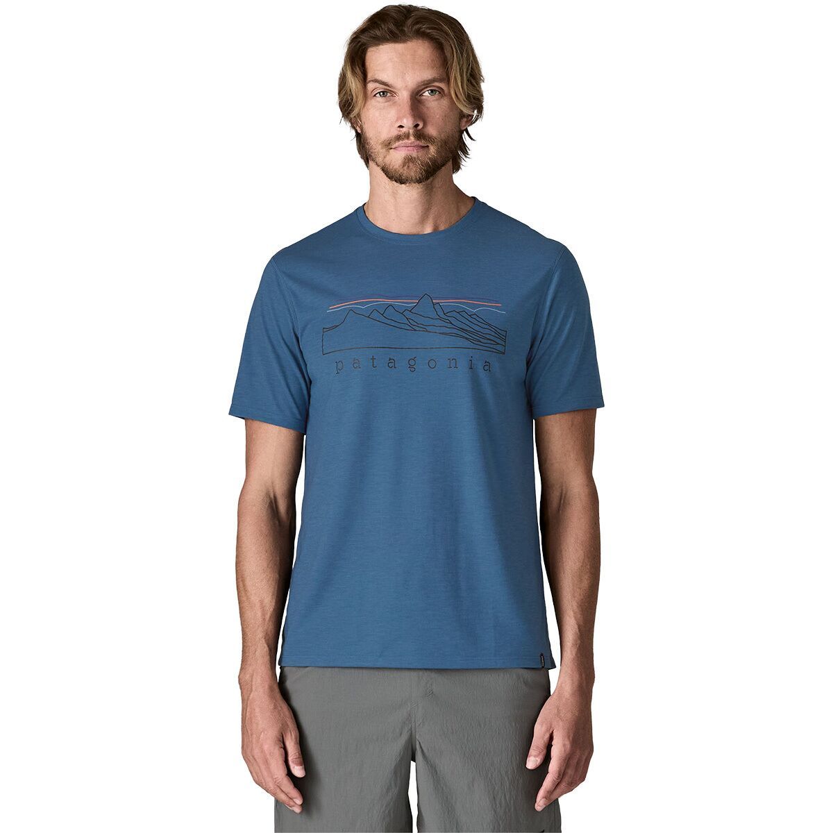 Image of Patagonia Capilene Cool Trail Stratapeaks Shirt - Men's Aquatic Blue, L