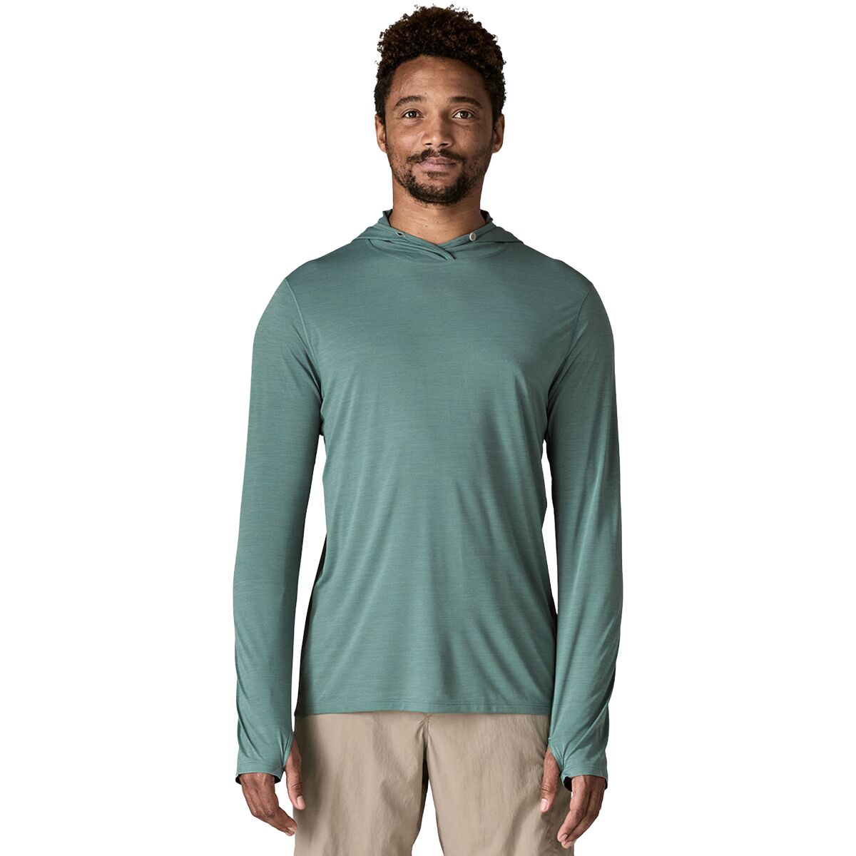 Image of Patagonia Capilene Cool Ultra Hoodie - Men's Blue Sage/Light Blue Sage X-Dye, S