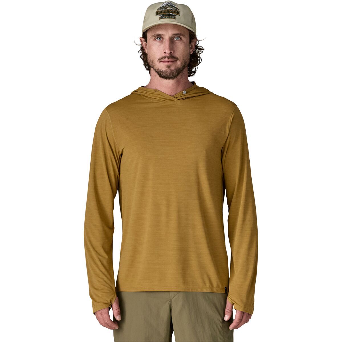 Image of Patagonia Capilene Cool Ultra Hoodie - Men's Bobcat Brown/Light Bobcat Brown X-Dye, S