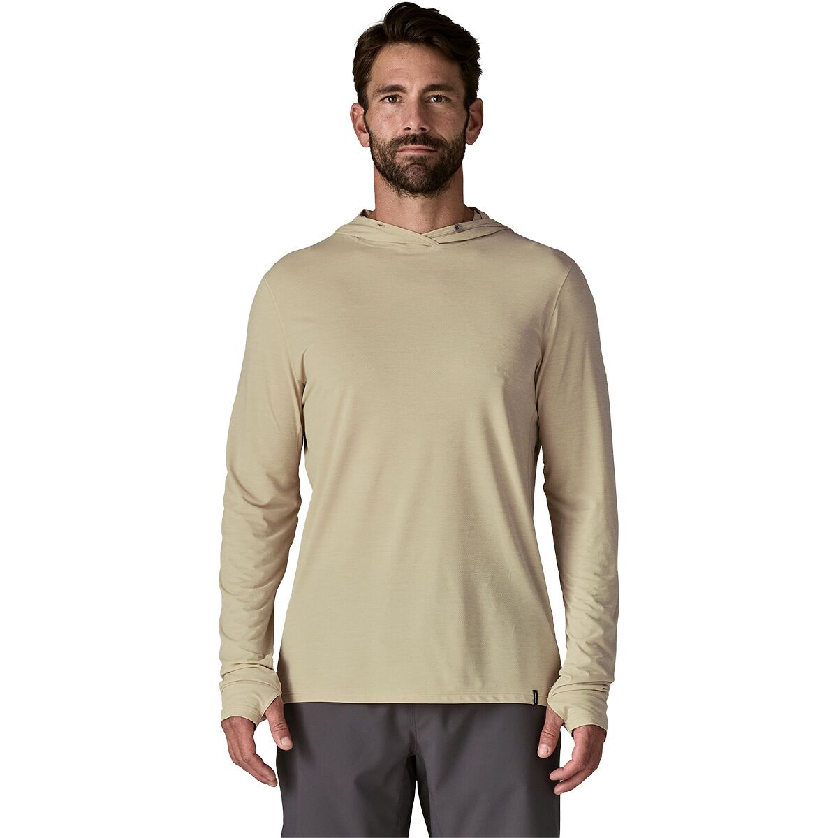 Image of Patagonia Capilene Cool Ultra Hoodie - Men's Pumice/Dyno White X-Dye, L