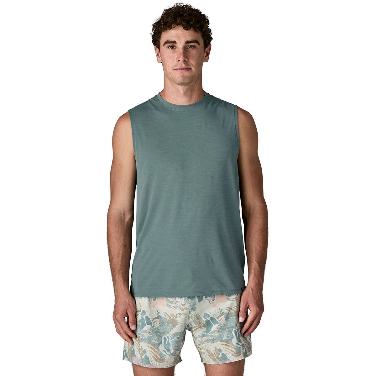 Image of Patagonia Cap Cool Ultra Tank Top - Men's Blue Sage/Light Blue Sage X-Dye, L