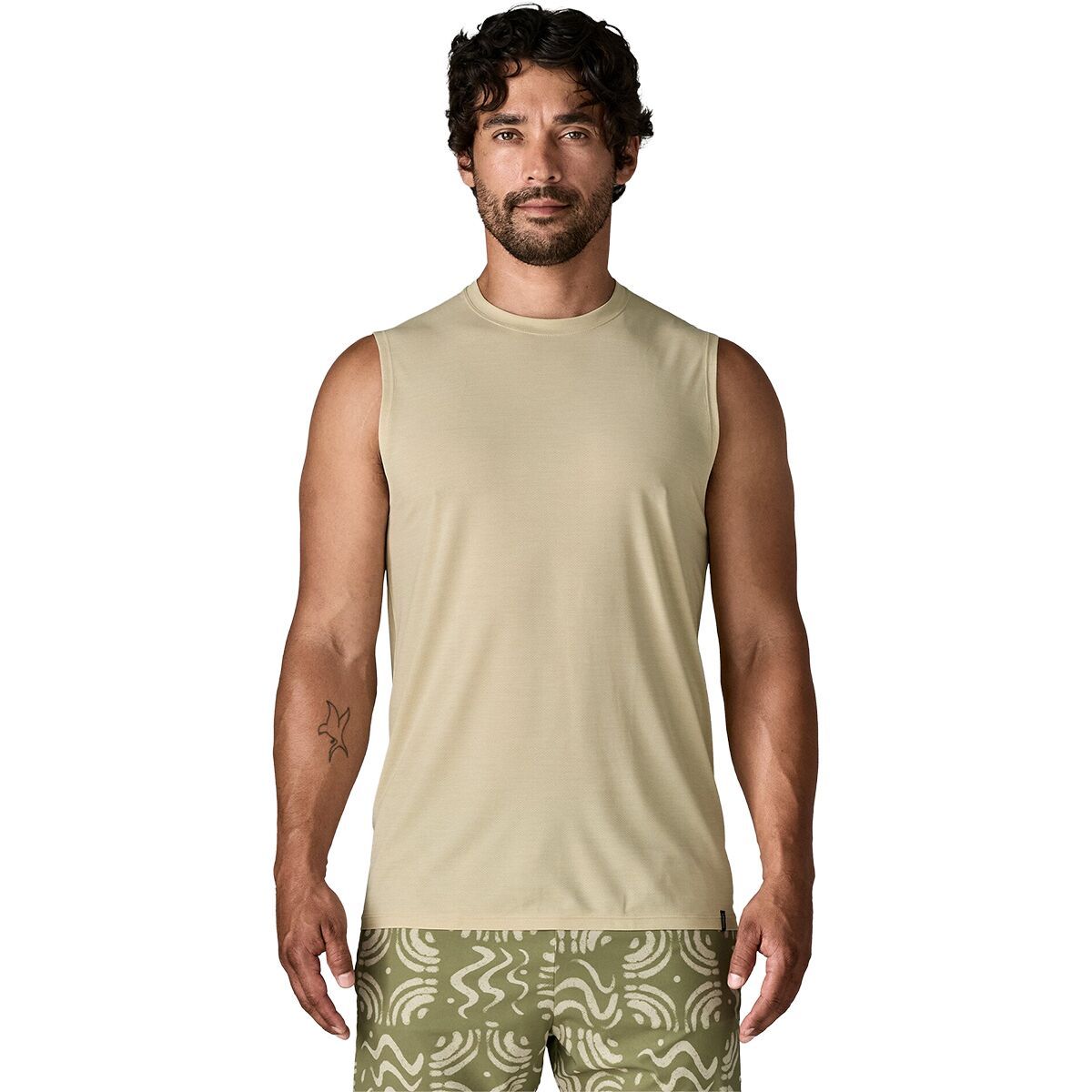 Image of Patagonia Capilene Cool Ultra Tank Top - Men's Pumice/Dyno White X-Dye, L
