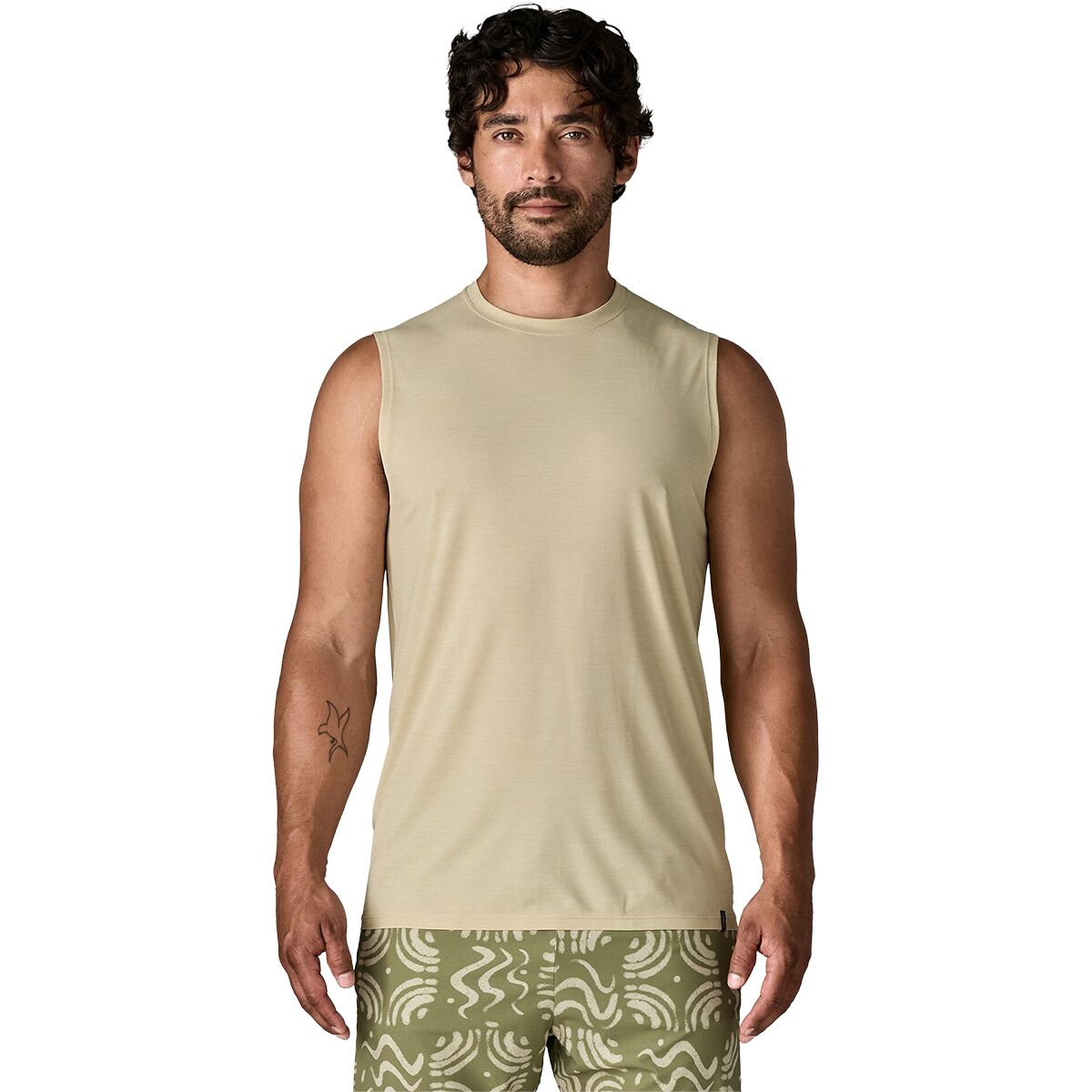 Image of Patagonia Capilene Cool Ultra Tank Top - Men's Pumice/Dyno White X-Dye, S