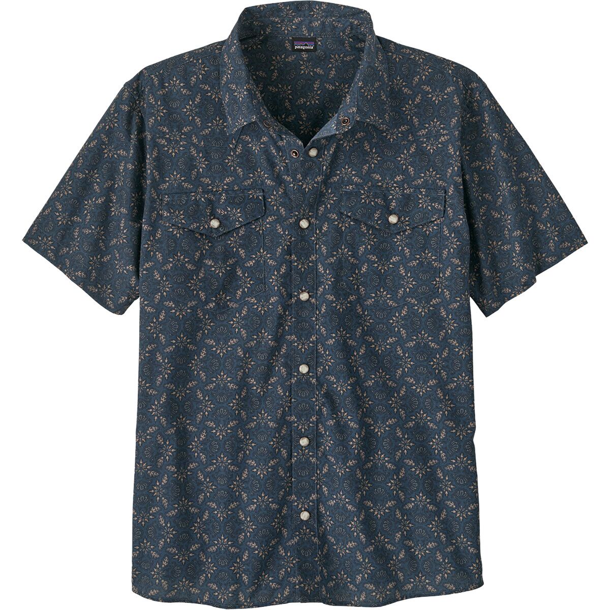 Image of Patagonia Go To Western Shirt - Men's Blizzard Bloom/Tidepool Blue, S