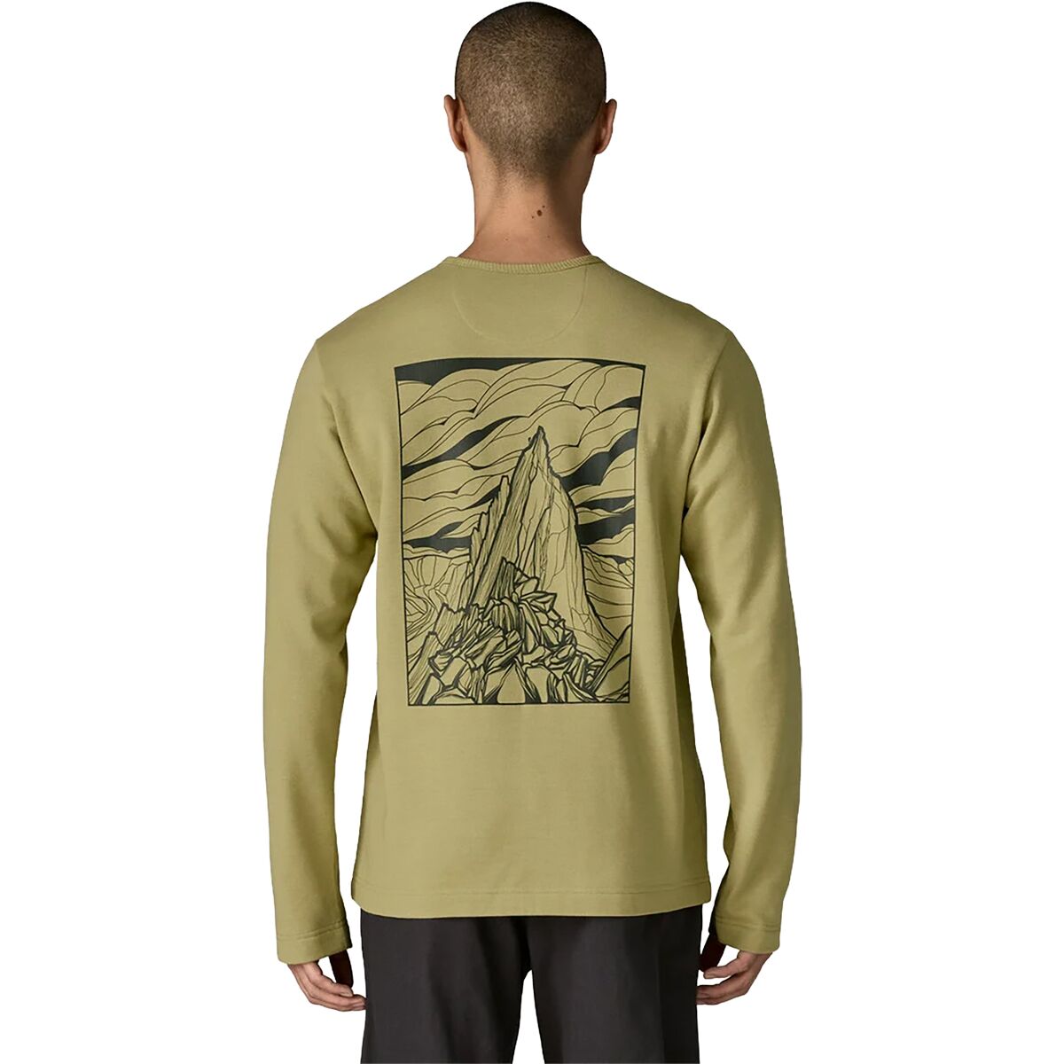 Image of Patagonia Lightweight Cloud Crag Wildrise Crew Sweatshirt - Men's Gumtree Green, L