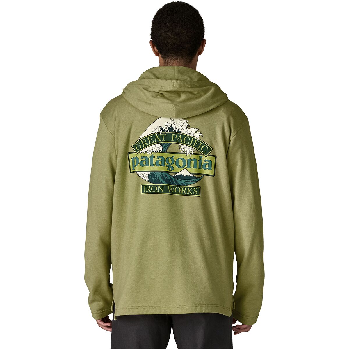 Image of Patagonia Lightweight Great Waves Wildrise Hoodie - Men's Gumtree Green, S