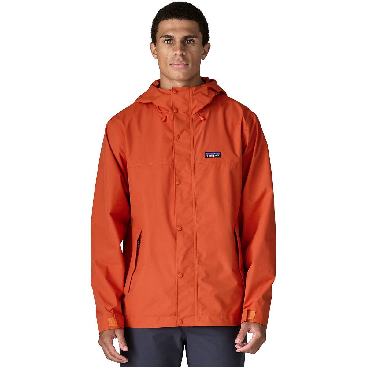 Image of Patagonia Outdoor Everyday Rain Jacket - Men's Coal Orange, M