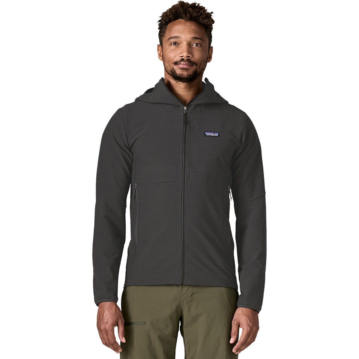 Image of Patagonia R1 TechFace Hooded Fleece Jacket - Men's Black, L
