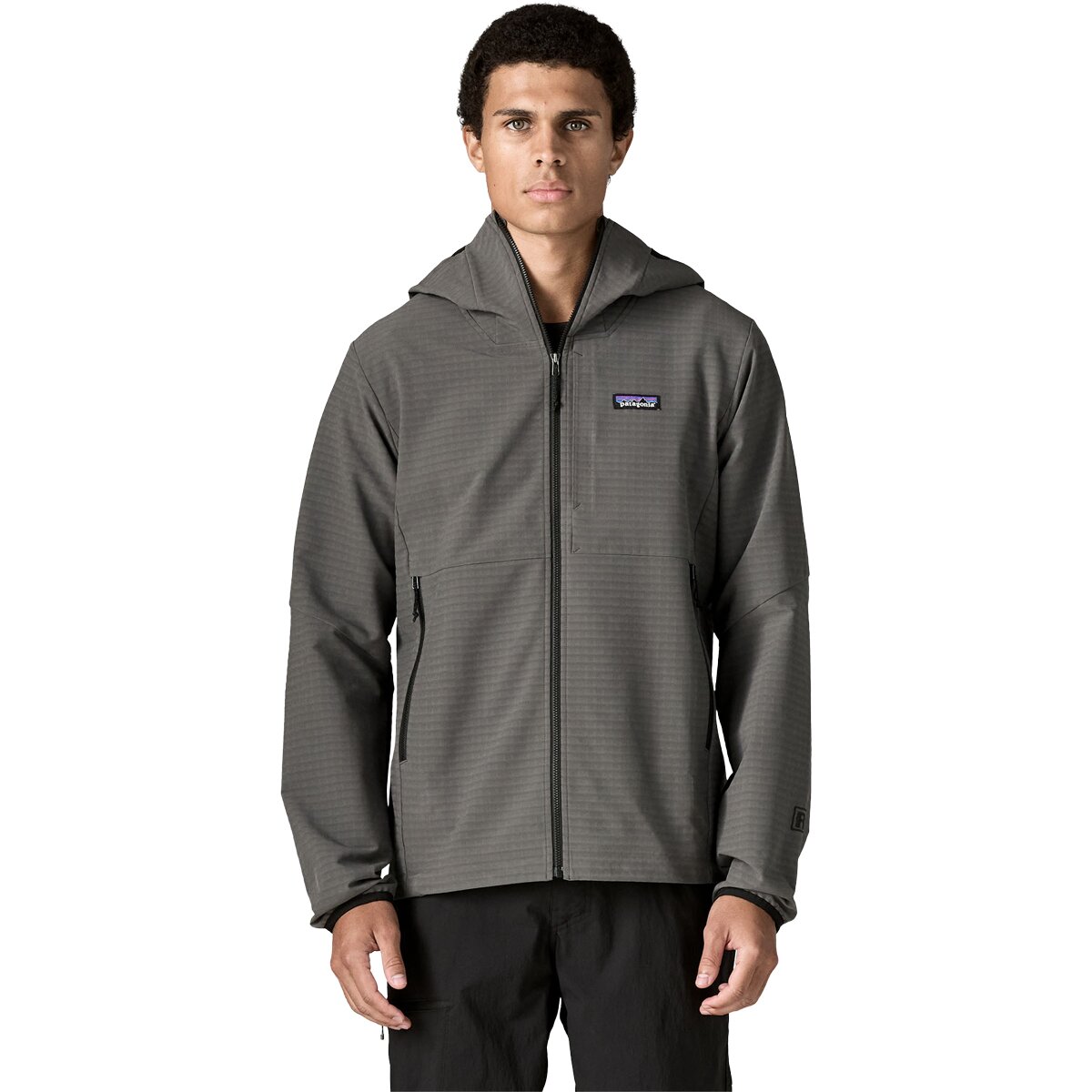 Image of Patagonia R1 TechFace Hooded Fleece Jacket - Men's Forge Grey, L