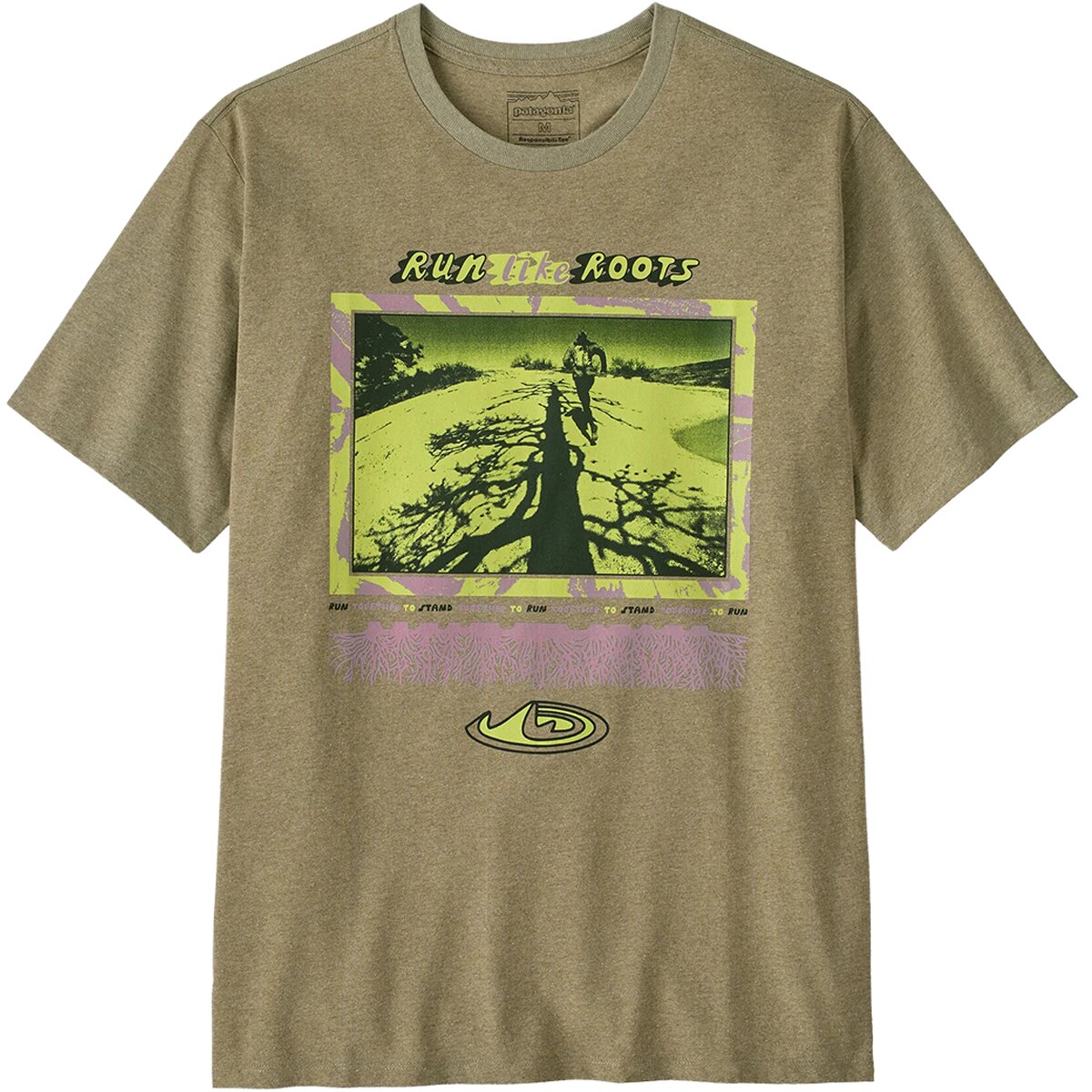 Image of Patagonia Run Like Roots Responsibili-Tee - Men's Gumtree Green, XL