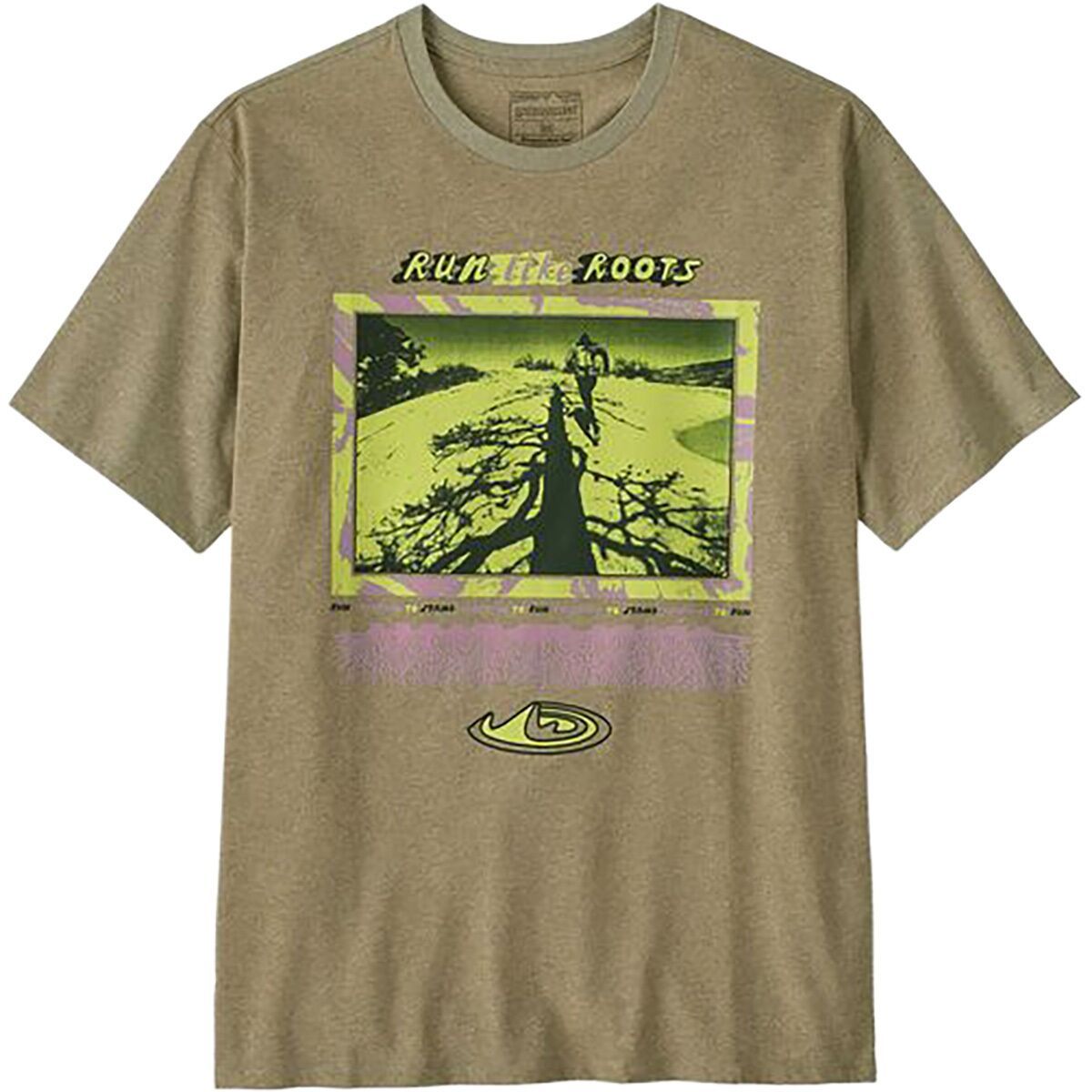 Image of Patagonia Run Like Roots Responsibili-Tee - Men's Gumtree Green, L