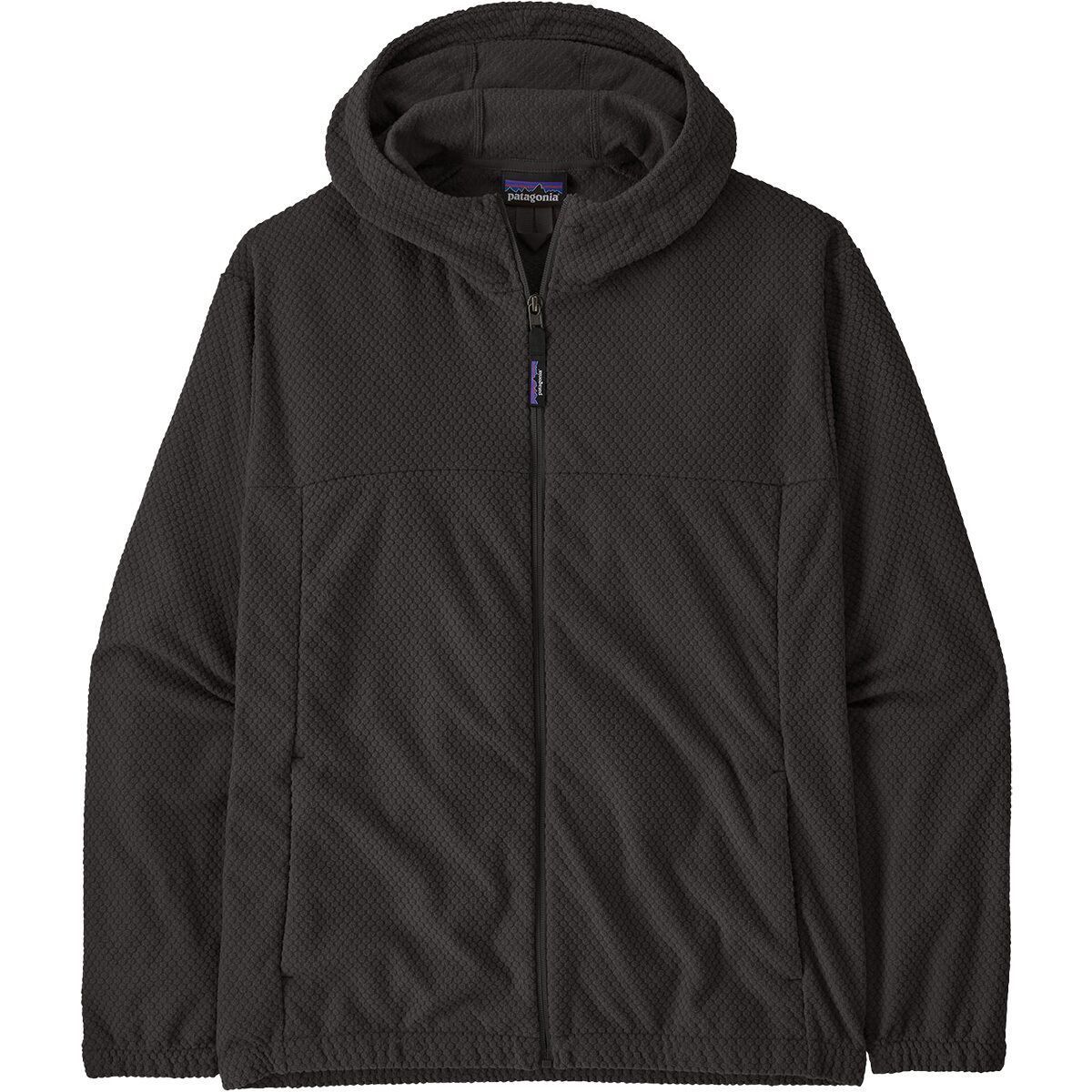 Image of Patagonia Textured Fleece Hooded Jacket - Men's Black, XL