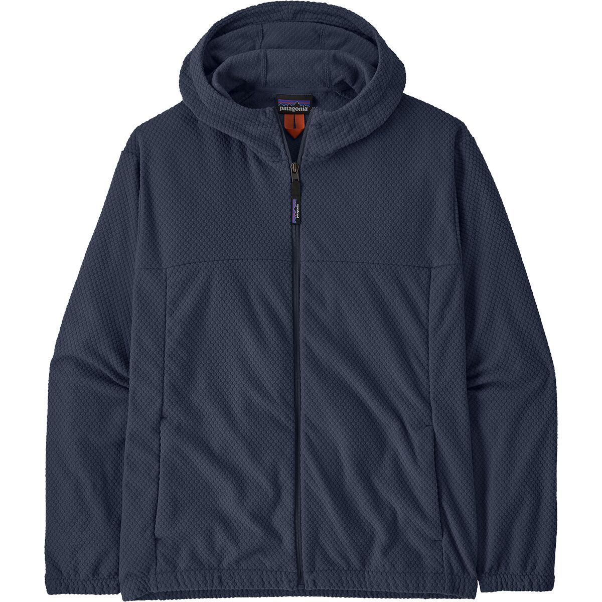 Image of Patagonia Textured Fleece Hooded Jacket - Men's New Navy, XL