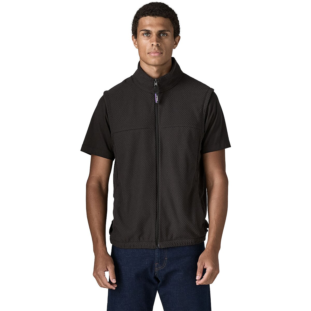 Image of Patagonia Textured Fleece Vest - Men's Black, XL