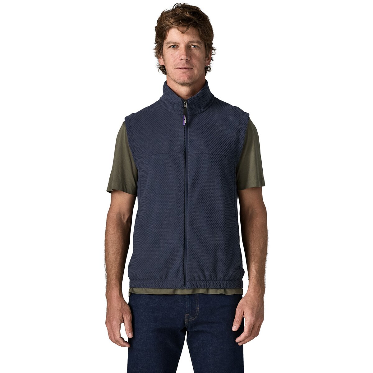 Image of Patagonia Textured Fleece Vest - Men's New Navy, XXL