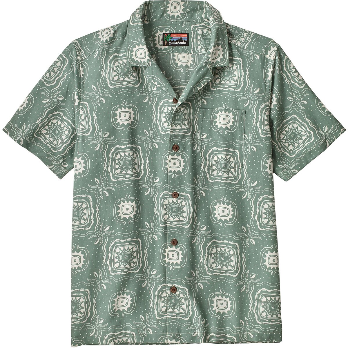Image of Patagonia Tidal Threads Shirt - Men's Solar Blocks/Cover Green, M