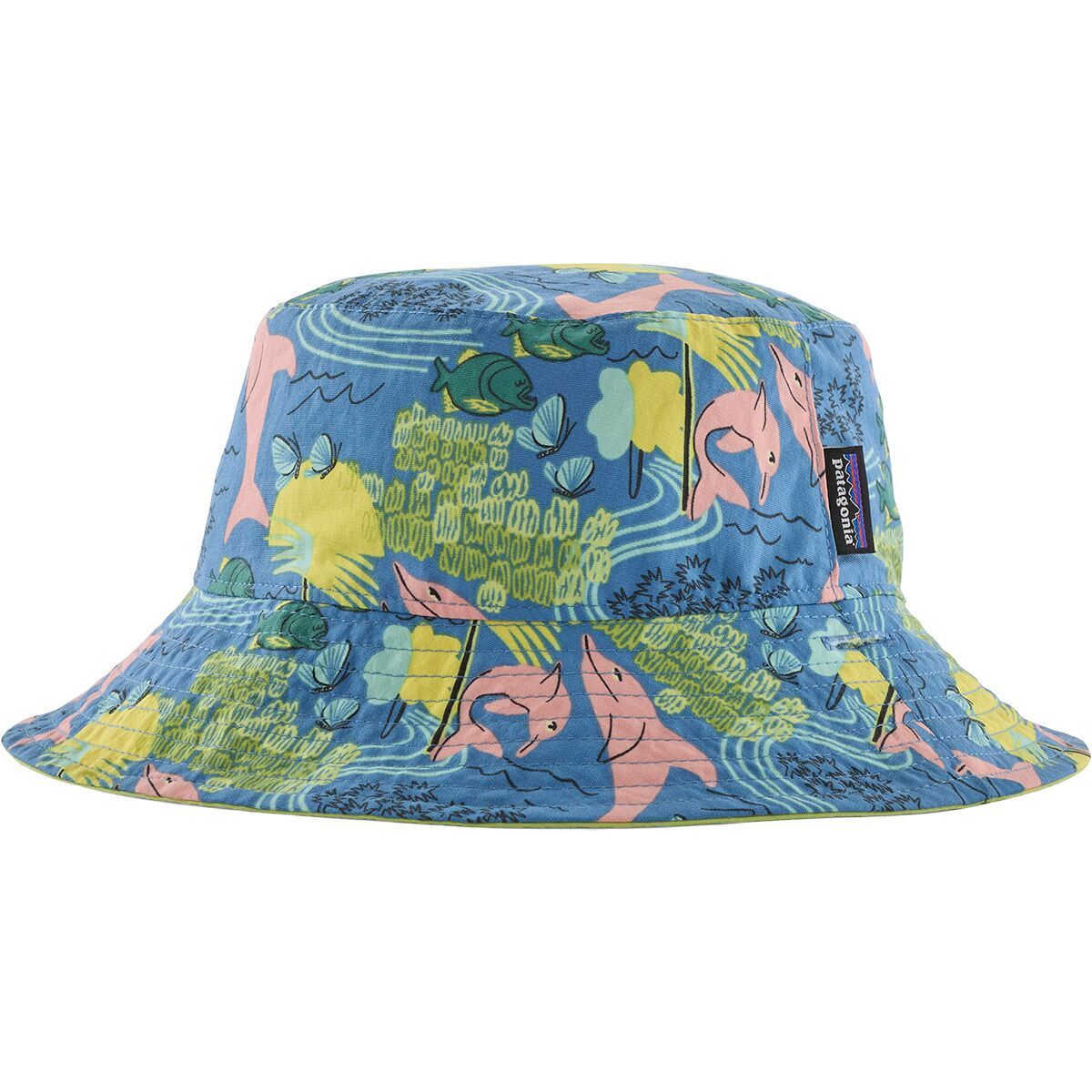 Image of Patagonia Baby Sun Bucket Hat - Infants' Amazonia: Shore Blue, 3M