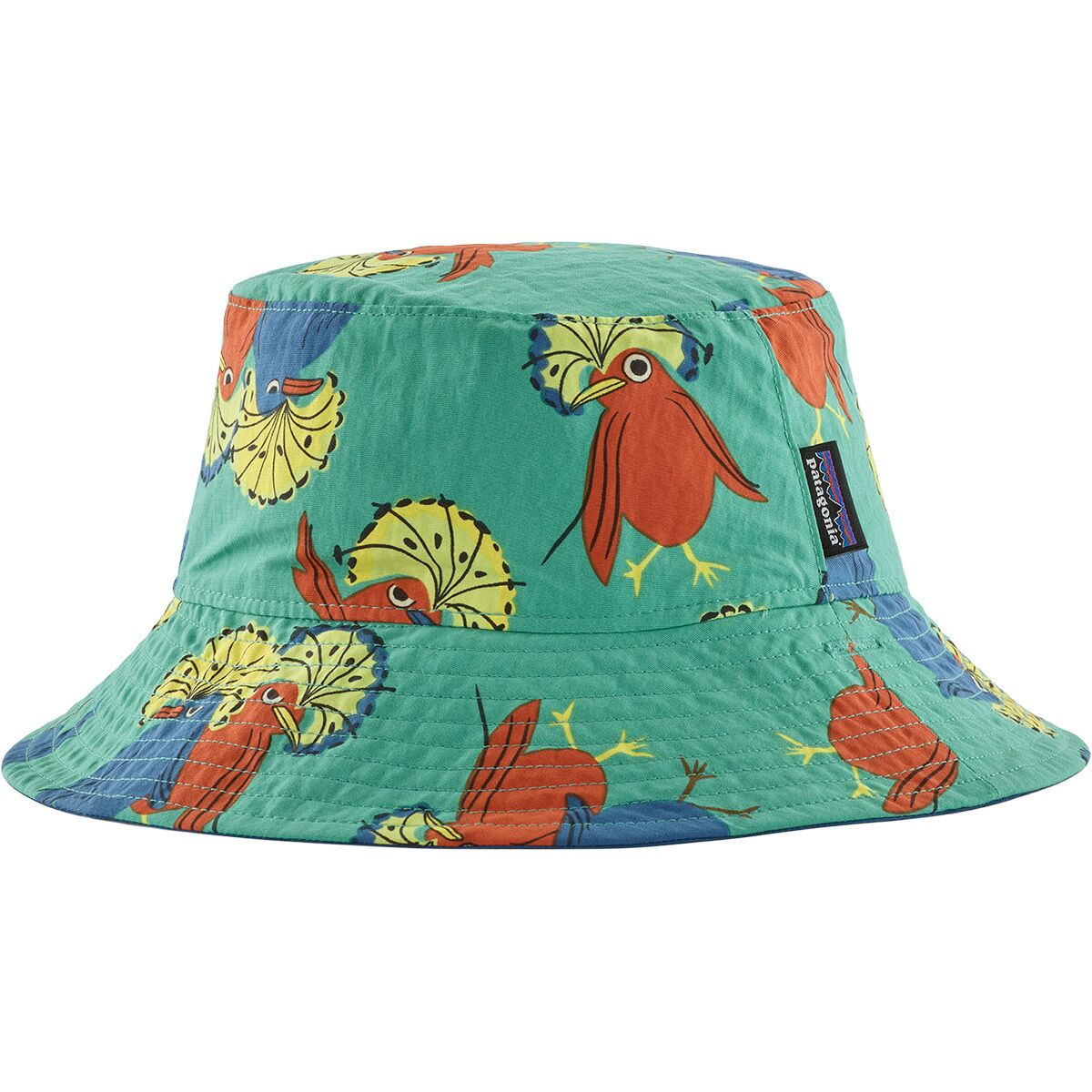 Image of Patagonia Baby Sun Bucket Hat - Infants' Royal Fren: Aqua Stone, 6M