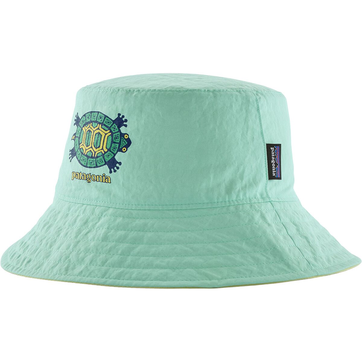 Image of Patagonia Reversible Bucket Hat - Kids' Island Turtle: Early Teal, S