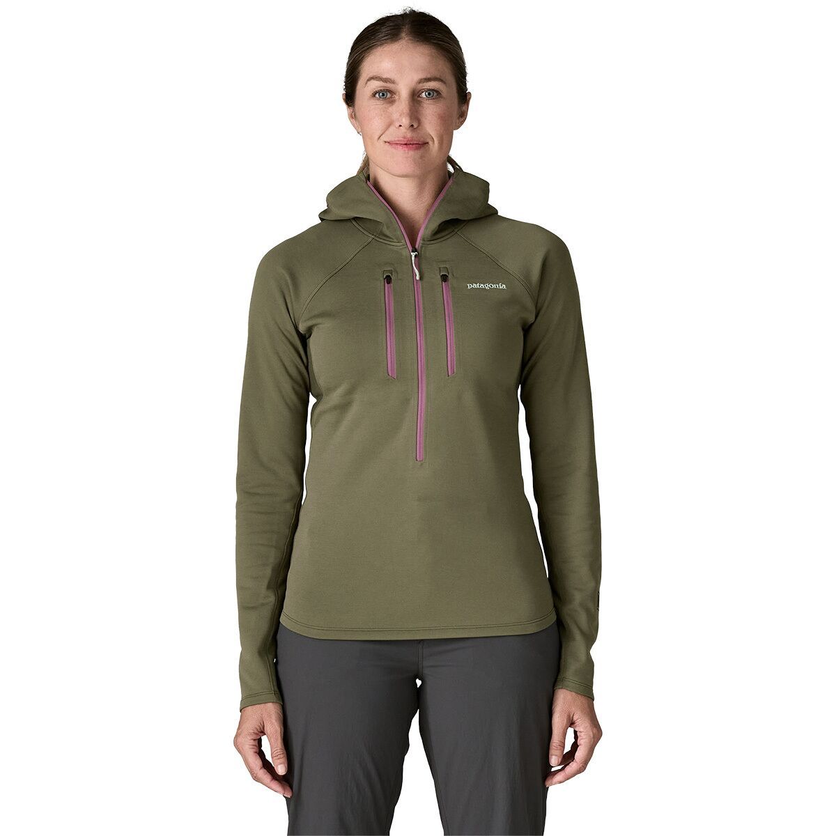 Image of Patagonia R1 Ultralight Hoodie - Women's Basin Green, M